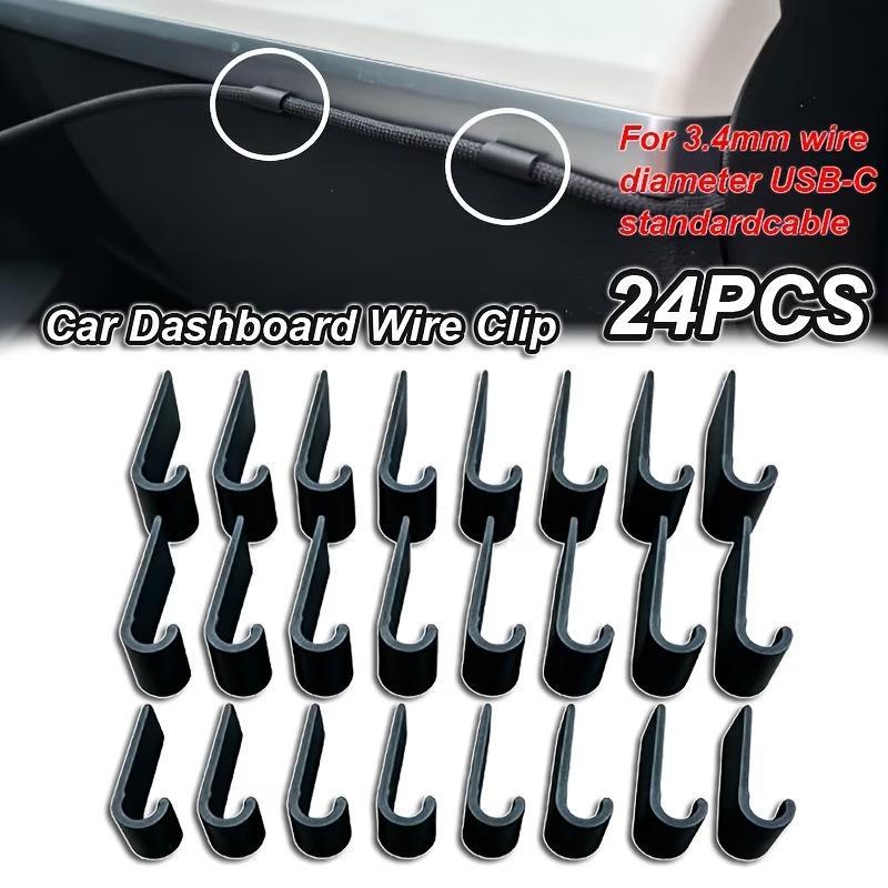 Car Cable Organizer - 24 Stück 3,4 mm Kabelorganisator-Clips, selbstklebende
