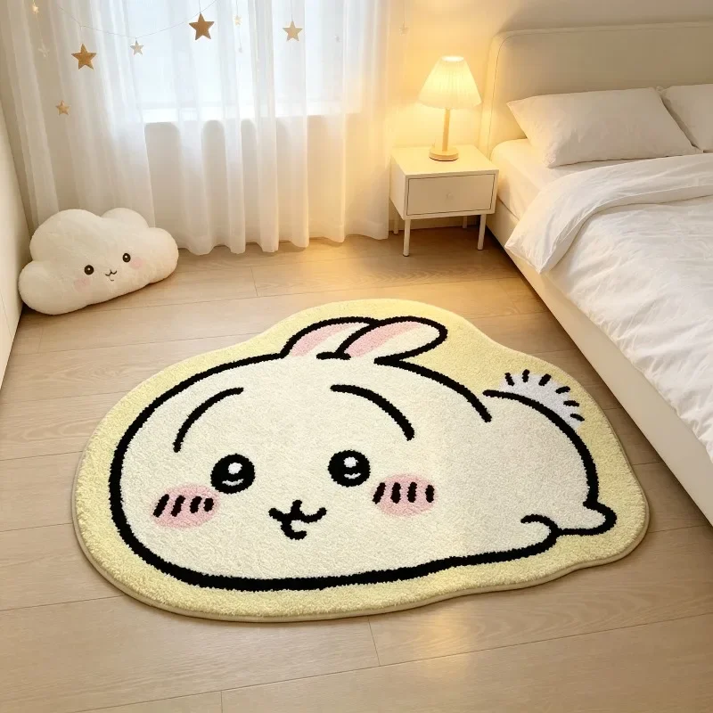 Car Floor Mat - -Chiikawa Cartoon-Teppich, Anime Hachiware Usagi, Plüsch-Bodenmatte,