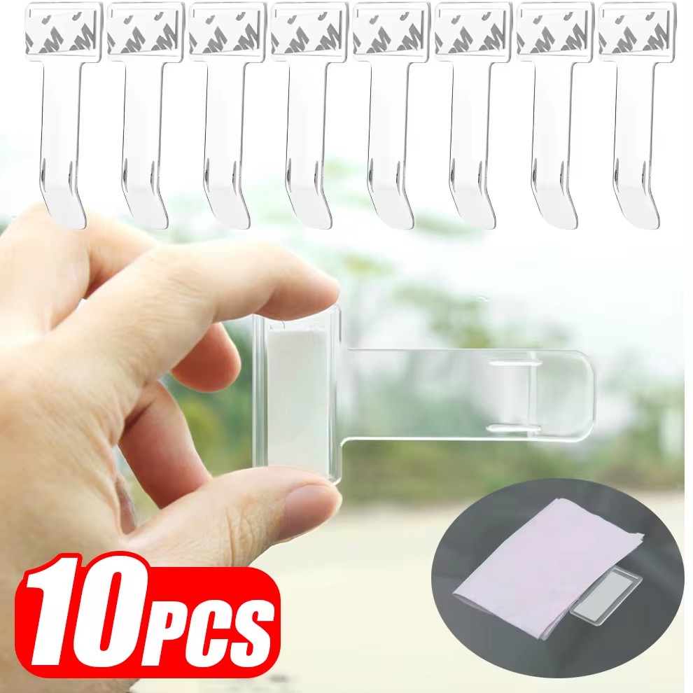 Car Organizer - Kunststoff-Auto-Styling-Parkticket-Halter, Auto-Kartenhalter, Befestigungselement, Organizer, Windschutzscheiben-Aufkleber