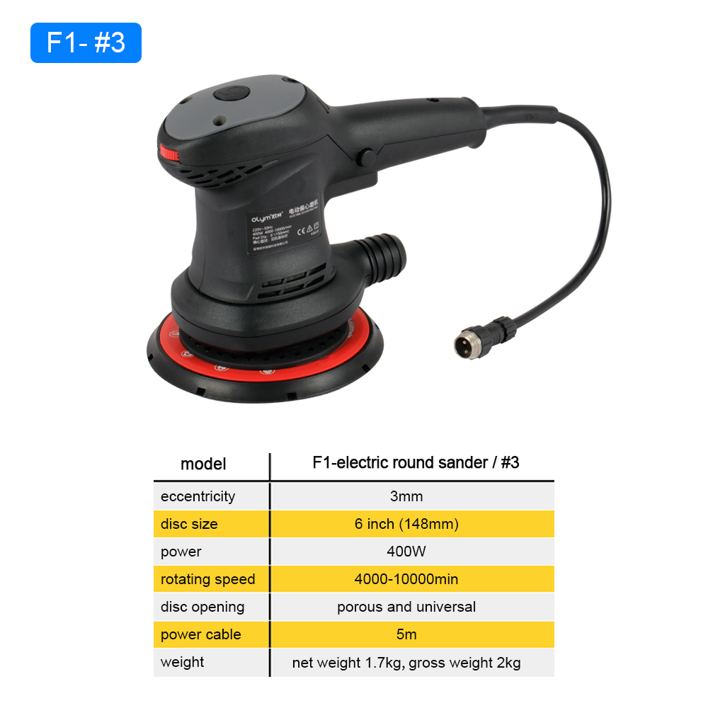 Car Vacuum - HONGMAI Orbit 3mm Exzenterschleifer, staubfrei, elektrisch,