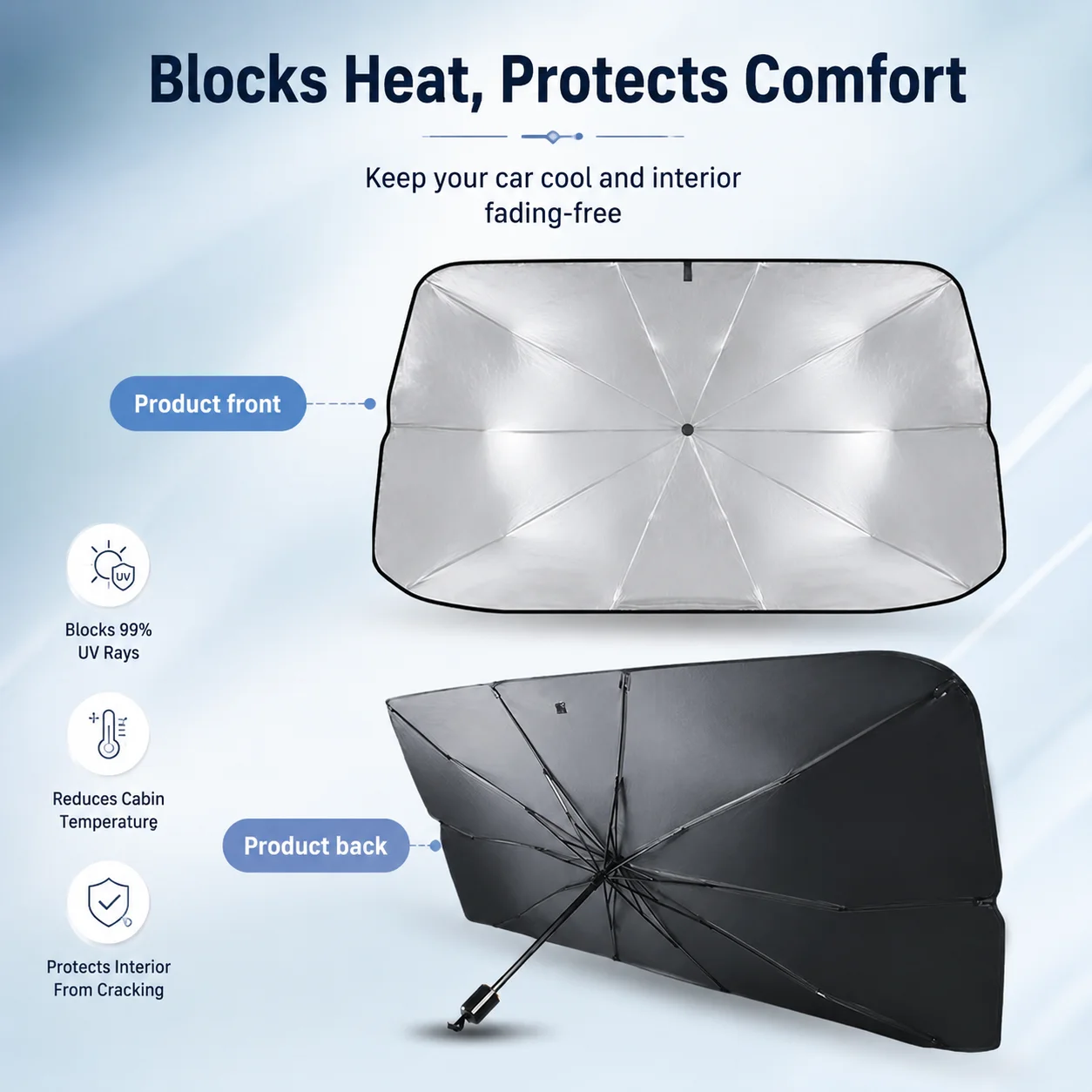 Windshield Sun Shade - 1 Stück faltbarer Sonnenschirm für die