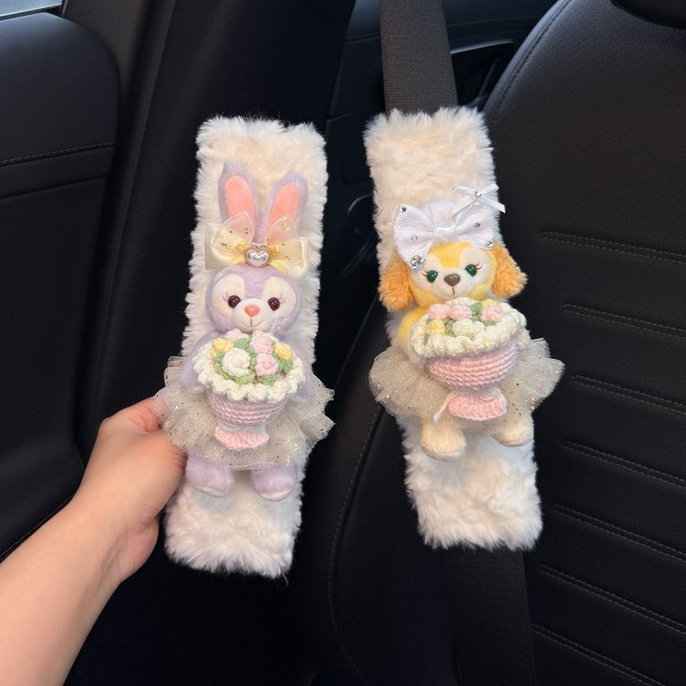 Car Accessories Japanese - Disney Anime StellaLou LinaBell Sicherheitsgurt-Schulterpolster, Cartoon-Auto-Innenausstattung,